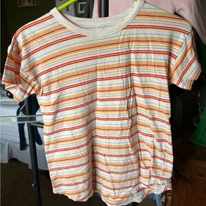 Madewell Striped Tee - Red, Orange, Yellow